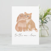 Carte De Remerciements lapin et chat ! (Debout devant)
