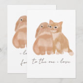 Carte De Remerciements lapin et chat ! (Devant / Derrière)