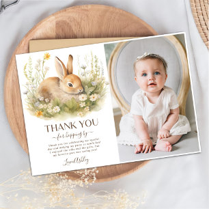 Carte De Remerciements Lapin Lapin Fille Anniversaire Photo