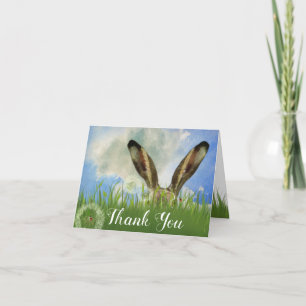 Carte De Remerciements Lapin Peek a Boo Ciel Bleu & Nuages