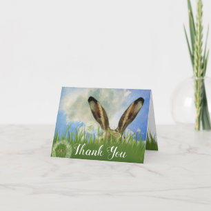 Carte De Remerciements Lapin Peek a Boo Ciel Bleu & Nuages