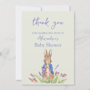 Carte De Remerciements Lapin personnalisé en veste bleue