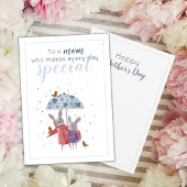 Carte De Remerciements Lapins et rouges-gorges Fête des mères de la part