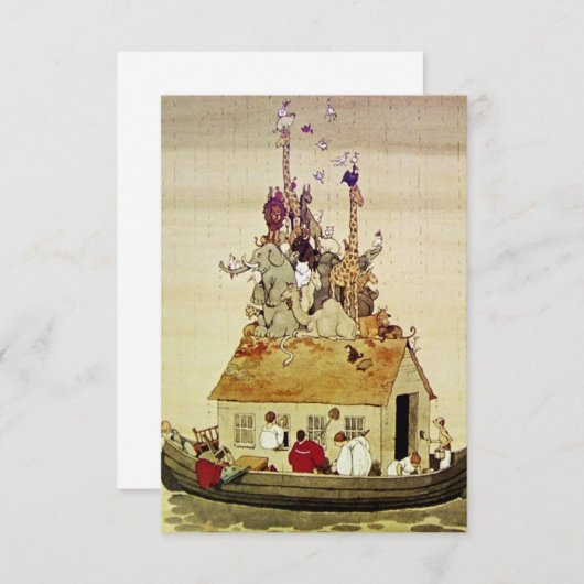 Carte De Remerciements « L'Arche de Noé » par W Heath Robinson (Devant / Derrière)