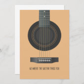 Carte De Remerciements L'Art Musique Va Là Où La Guitare Vous Emmène (Devant / Derrière)
