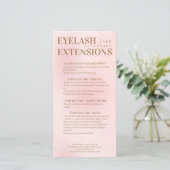 Carte De Remerciements Lash Aftercare Beige rose Eyelash Ombre Gradient (Debout devant)