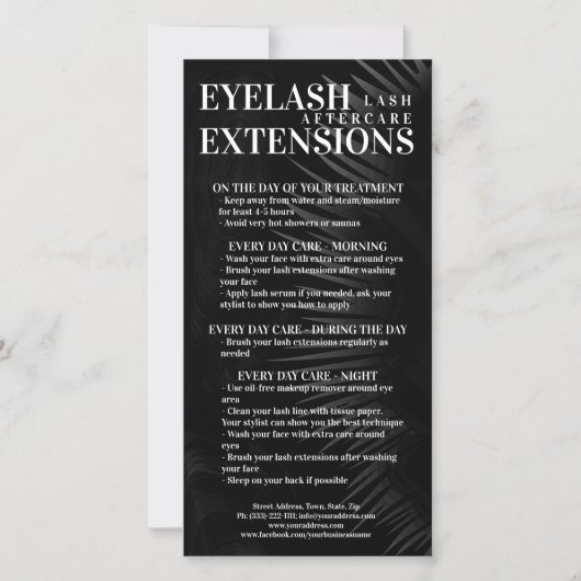 Carte De Remerciements Lash Aftercare Black Eyelash Shadow Gradient Mesh (Devant)