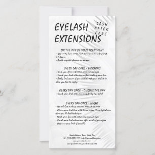Carte De Remerciements Lash Aftercare noir blanc Eyelash ombre dégradé