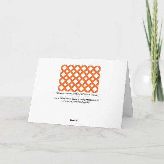 Carte De Remerciements Lattice orange en blanc (Dos)