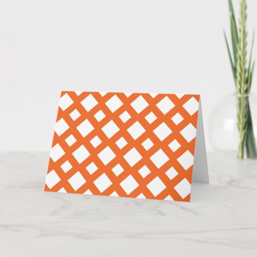 Carte De Remerciements Lattice orange en blanc (Devant)
