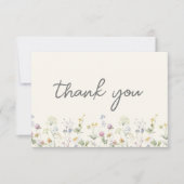 Carte De Remerciements Lavage de Beige Fleur de Mariage (Devant)