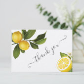 Carte De Remerciements Lavage de Citron Moderne pour une Mariée (Debout devant)