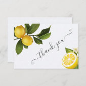 Carte De Remerciements Lavage de Citron Moderne pour une Mariée (Devant / Derrière)