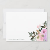 Carte De Remerciements Lavande Aquarelle Fleurie Mariage Sur Mesure (Devant)