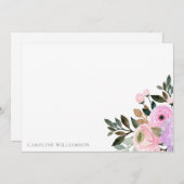 Carte De Remerciements Lavande Aquarelle Fleurie Mariage Sur Mesure (Devant / Derrière)