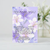 Carte De Remerciements Lavande de sympathie et Lys blancs (Debout devant)