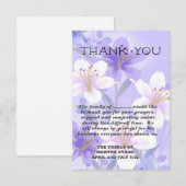 Carte De Remerciements Lavande de sympathie et Lys blancs (Devant / Derrière)