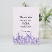 Carte De Remerciements lavande, élégant, moderne, tendance, floral, viole (Debout devant)
