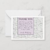 Carte de remerciements Lavande et Toile verte (Devant)