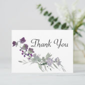 Carte De Remerciements Lavande Fleur sauvage aquarelle (Debout devant)