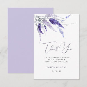 Carte De Remerciements Lavande Florale Fleurs sauvages Mariage