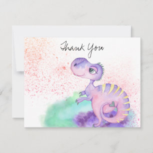 Carte De Remerciements *~* Lavande Jaune Dragon Baby shower bébé garçon