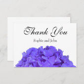 Carte De Remerciements Lavande lilas fleurs d'hydrangée (Devant / Derrière)