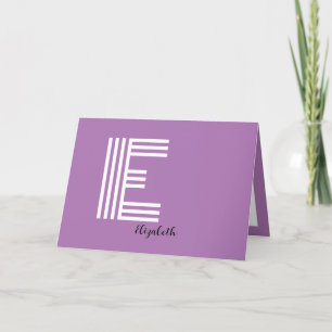 Carte De Remerciements Lavande Purple Minimaliste Monogramme Nom personna