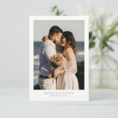 Carte De Remerciements Lavande simple et moderne avec Mariage photo (Debout devant)