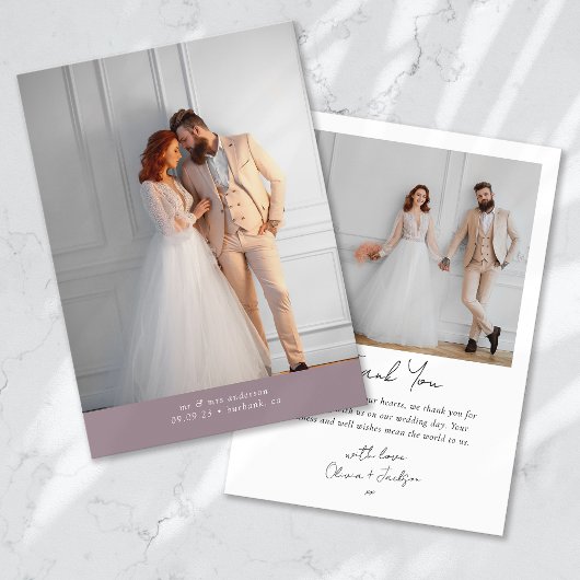 Carte De Remerciements Lavender 2 Mariage photo