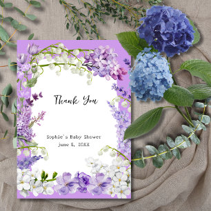 Carte De Remerciements Lavender Boho Baby Dans Le Baby shower En Fleur