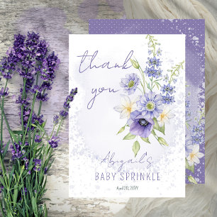Carte De Remerciements Lavender Boho Un Petit Bébé Fleur sauvage Saupoudr