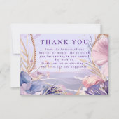 Carte De Remerciements Lavender Coastal Seashell Rope Wedding (Devant)