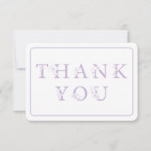 Carte De Remerciements Lavender Floral Baby Shower Photo (Devant)