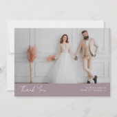 Carte De Remerciements Lavender Heart 2 Mariage de calligraphie photo (Devant)