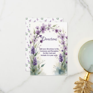 Carte De Remerciements Lavender Lilac Floral Arch Directions Encl Card