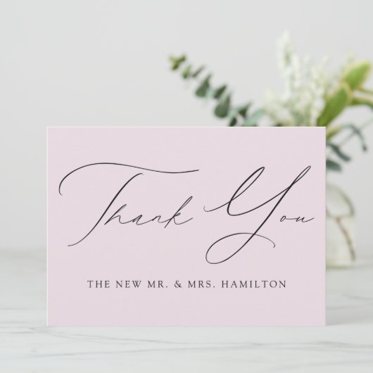 Carte De Remerciements Lavender Modern Elegance Mariage (Debout devant)