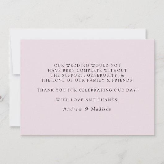 Carte De Remerciements Lavender Modern Elegance Mariage (Dos)