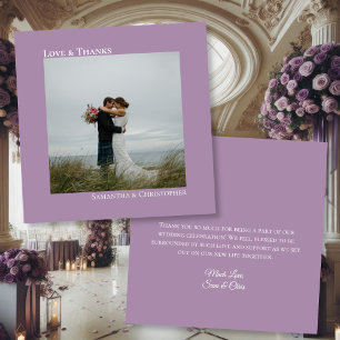 Carte De Remerciements Lavender Purple Love Thanks Photo & Note Mariage