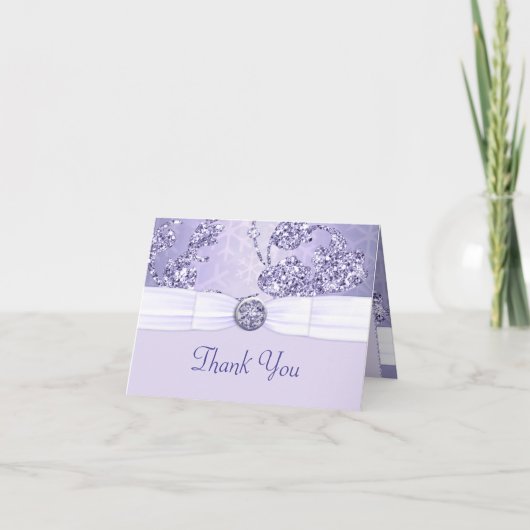 Carte De Remerciements Lavender Sparkle Wonderland Mariage (Devant)