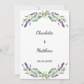 Carte De Remerciements Lavender violet florals wedding (Devant)
