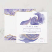 Carte De Remerciements Lavender Watercolor Abstract Birthday (Devant / Derrière)