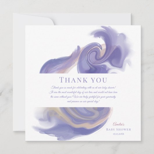 Carte De Remerciements Lavender Watercolor Abstract Birthday (Devant)