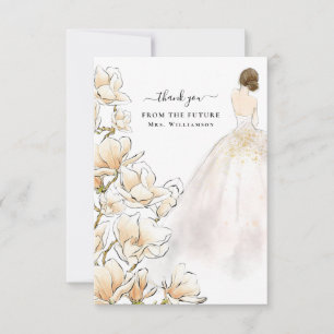 Carte De Remerciements L'avenir de la mariée Magnolia Mme