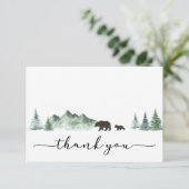 Carte De Remerciements L'aventure commence le Baby shower de l'ours (Debout devant)