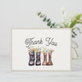 Carte De Remerciements L'aventure commence Randonnées Bottes Couples Douc (Debout devant)