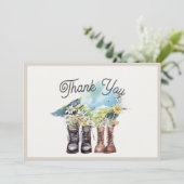 Carte De Remerciements L'aventure commence Randonnées Bottes Couples Douc (Debout devant)