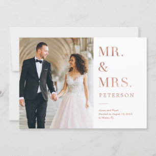 Carte De Remerciements Lavish Mariage Rose Gold