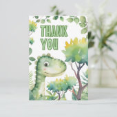 Carte De Remerciements Le 1er anniversaire de bébé dinosaure, merci, c'es (Debout devant)