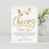 Carte De Remerciements Le 50e anniversaire encourage les cocktails (Debout devant)